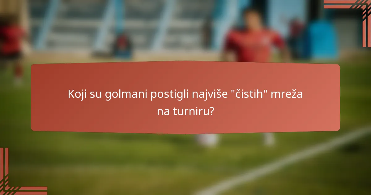 Koji su golmani postigli najviše 